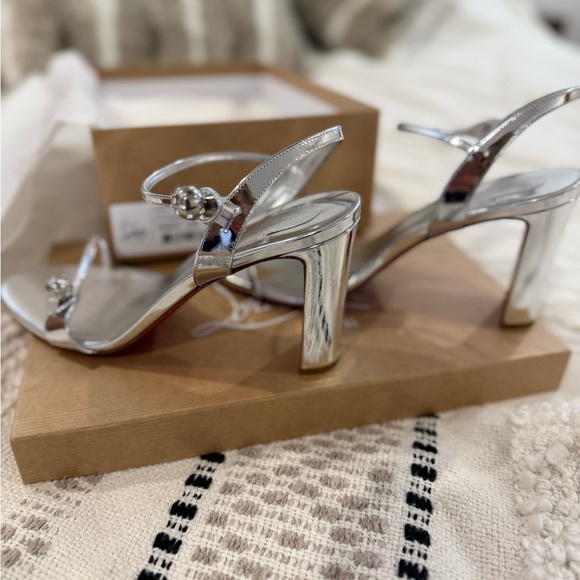 Christian Louboutin Shoes - CHRISTIAN LOUBOUTIN, Atmospheria mirrored leather sandals, size 40, worn once